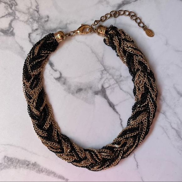 Black and gold short necklace/choker. - Picture 3 of 5